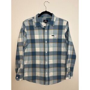 Kids ONeill Plaid Flannel Long Sleeve Button Up Shirt XL Blue Green White